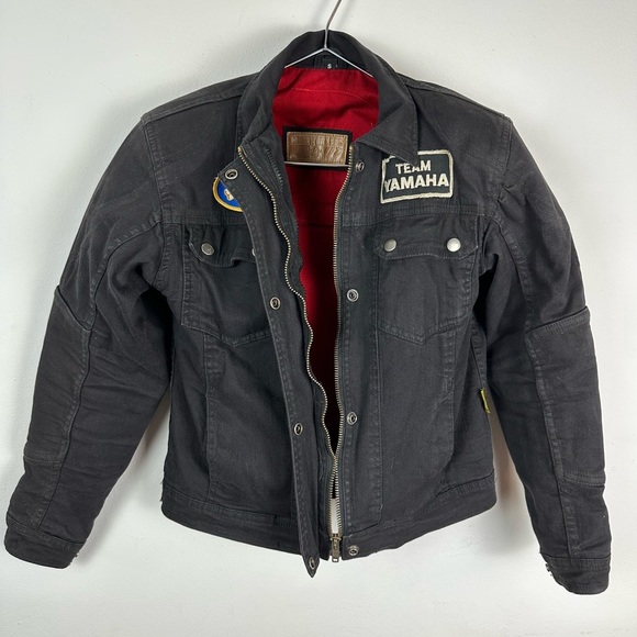 BILT IRON WORKERS Size Small Women Black Denim Motorcycle Jacket Team Yamaha - Picture 2 of 14